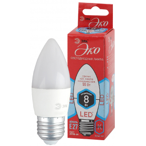 Лампочка светодиодная ЭРА RED LINE ECO LED B35-8W-840-E27 E27 / Е27 8Вт свеча нейтральный белый свет