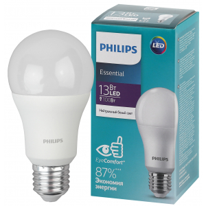 Лампочка светодиодная Philips LED Bulb ECO A55 13Вт 4000К Е27 / E27 груша матовая нейтральный белый свет