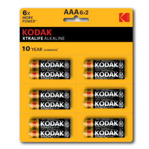 Батарейки Kodak LR03-12BL perforated (6x2BL) XTRALIFE Alkaline [KAAA-2x6 perf] (144/576/40320)