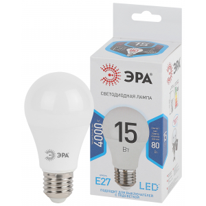 Лампочка светодиодная ЭРА STD LED A60-15W-840-E27 E27 / Е27 15 Вт груша нейтральный белый свет