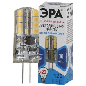 Лампочка светодиодная ЭРА STD LED JC-2,5W-12V-840-G4 G4 2,5Вт капсула нейтральный белый свет