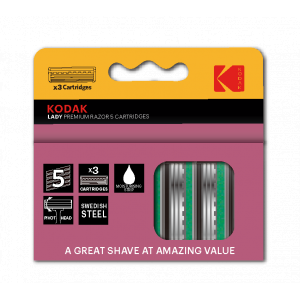 Сменные кассеты для бритья Kodak LADY Prem Razor 5 лезвий 3 штуки розовый (72/288/17280)
