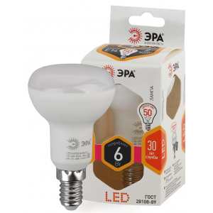 Лампочка светодиодная ЭРА STD LED R50-6W-827-E14 Е14 / Е14 6Вт рефлектор теплый белый свет