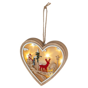 Светильник ЭРА ENGDS-5L новогодний светодиодный Сердце подвесной 10 см 2*АА