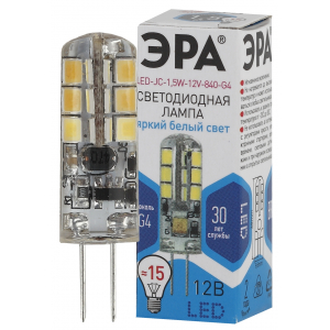 Лампочка светодиодная ЭРА STD LED JC-1,5W-12V-840-G4 G4 1,5Вт капсула нейтральный белый свет