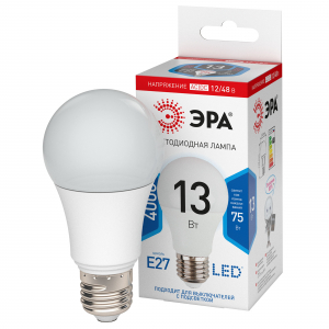 Лампочка светодиодная ЭРА STD LED A60-13W-12/48V-840-E27 E27 / Е27 13Вт груша нейтральный белый свет