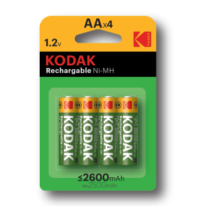 Аккумуляторы NiMH (никель-металлгидридные) Kodak HR6-4BL 2600mAh [KAAHR-4] (80/640/15360)