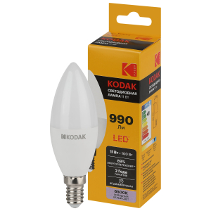 Лампочка светодиодная Kodak LED KODAK B35-11W-865-E14 E14 / Е14 11Вт свеча холодный дневной свет