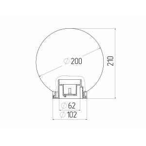 НТУ 02-60-202 ЭРА Светильник садово-парковый шар прозрачный призма D200mm Е27 (6/90)