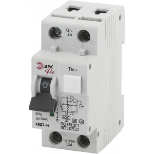 Автоматический выключатель дифференциального тока ЭРА PRO NO-901-85 АВДТ 64 C25 30мА 1P+N тип A