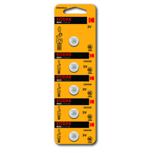 Батарейки Kodak CR2025-5BL MAX Lithium (60/360/69120)