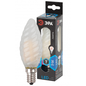 Лампочка светодиодная ЭРА F-LED BTW-7W-840-E14 frost Е14 / E14 7Вт филамент свеча витая матовая нейтральный белый свет