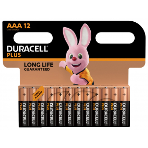 Батарейки Duracell 5014217 ААА алкалиновые 1,5v 12 шт. LR03-12BL PLUS (12/144/34272)