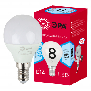 Лампочка светодиодная ЭРА RED LINE LED P45-8W-840-E14 R E14 / Е14 8 Вт шар нейтральный белый свет