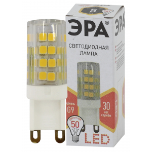 Лампочка светодиодная ЭРА STD LED JCD-5W-CER-827-G9 G9 5Вт керамика капсула теплый белый свет