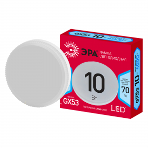 Лампочка светодиодная ЭРА RED LINE LED GX-10W-840-GX53 R GX53 10Вт таблетка нейтральный белый свет