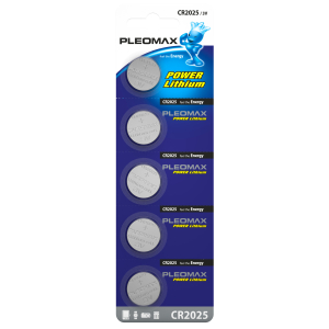 Батарейки Pleomax CR2025-5BL Lithium (100/2000/66000)