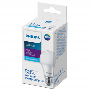 Лампочка светодиодная Philips Ecohome LED Bulb А60 9Вт 6500К Е27 / E27 груша матовая холодный дневной свет