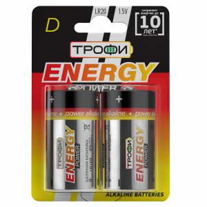 Батарейки Трофи LR20-2BL ENERGY POWER Alkaline (12/96/3456)