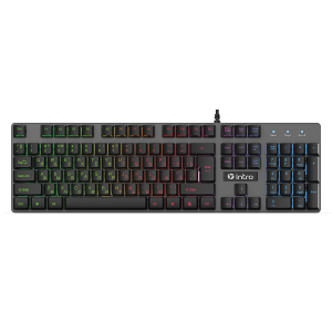 Клавиатура Intro KG480 игровая проводная металлическая с подсветкой черная