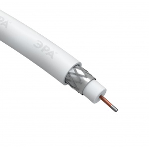 ЭРА Кабель коаксиальный RG-6U, 75 Ом, CCS/(оплётка Al 64%), PVC, цвет белый, бухта 100 м, SIMPLE (4/
