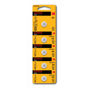 Батарейки Kodak CR2016-5BL MAX Lithium (60/360/69120)