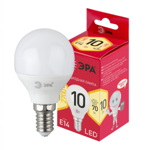 Лампочка светодиодная ЭРА RED LINE LED P45-10W-827-Е14 R E14 / Е14 10Вт шар теплый белый свет