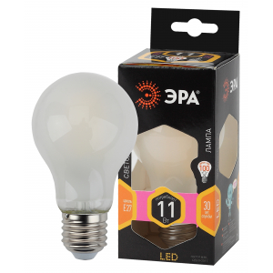 Лампочка светодиодная ЭРА F-LED A60-11W-827-E27 frost Е27 / E27 11Вт филамент груша матовая теплый белый свет