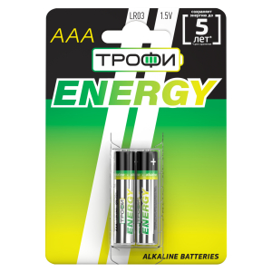 Батарейки Трофи LR03-2BL ENERGY Alkaline (20/480/17280)