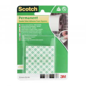 Scotch 111CC Квадраты монтажные клейкие двусторонние, 16 шт (18/2700)