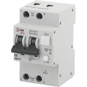 Автоматический выключатель дифференциального тока ЭРА PRO NO-902-04 АВДТ 63 C50 30мА 1P+N тип A
