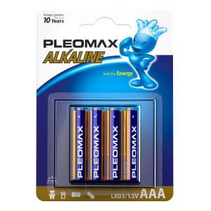 Батарейки Pleomax LR03-4BL Alkaline (40/400/25600)