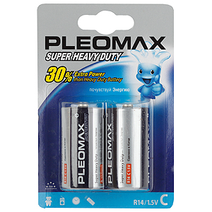 Батарейки Pleomax R14-2BL SUPER HEAVY DUTY Zinc (12/192/9216)