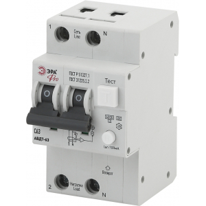 Автоматический выключатель дифференциального тока ЭРА PRO NO-901-97 АВДТ 63 C63 100мА 1P+N тип A