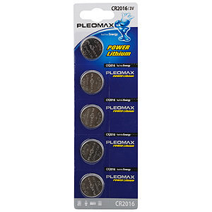 Батарейки Pleomax CR2016-5BL Lithium (100/2000/88000)