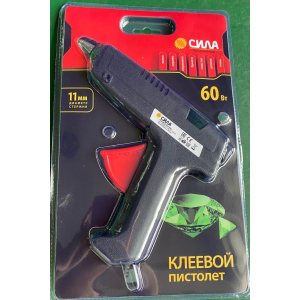 Термопистолет клеевой СИЛА SGG60-01 60Bт под стержень 11мм в комплекте 11мм х 7cм 2 шт