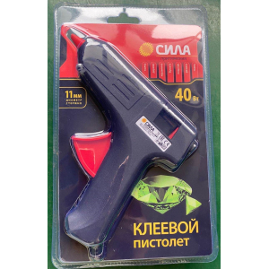 Термопистолет клеевой СИЛА SGG40-01 40Bт под стержень 11мм в комплекте 11мм х 7cм 2 шт.