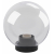 Садово-парковый светильник ЭРА НТУ 01-60-202 шар прозрачный на опору / кронштейн IP44 Е27 max60Вт d200mm