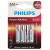 Батарейки Philips LR03P4B/51 ААА алкалиновые 1,5v 4 шт. LR03-4BL Power (4/48/144/27648)