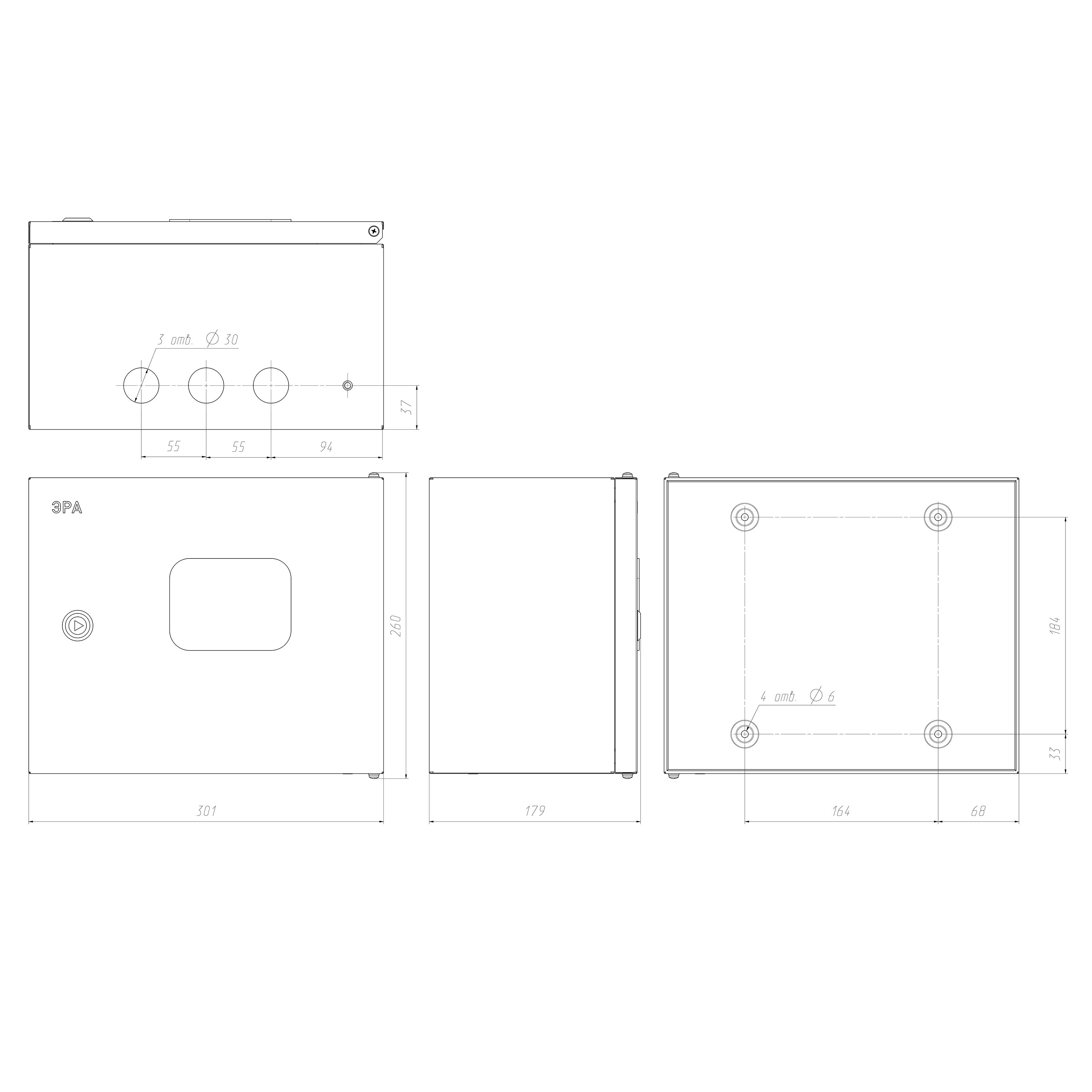 ЭРА SIMPLE ЩМПг (окно)-02 IP54 (250х300х175) (72)