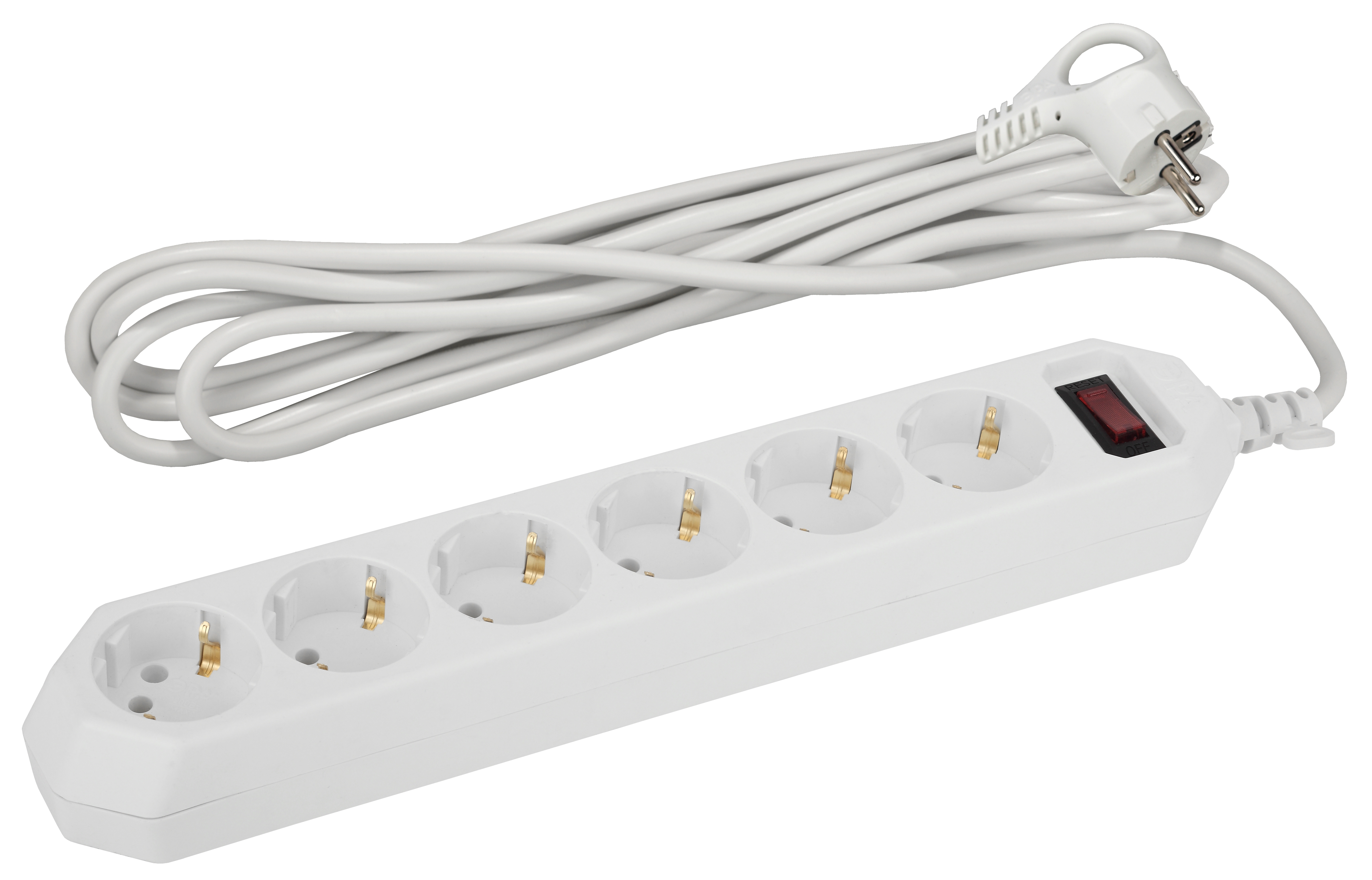 Сетевой фильтр ЭРА USF-6es-5m-W с базовой защитой с заземлением с ...