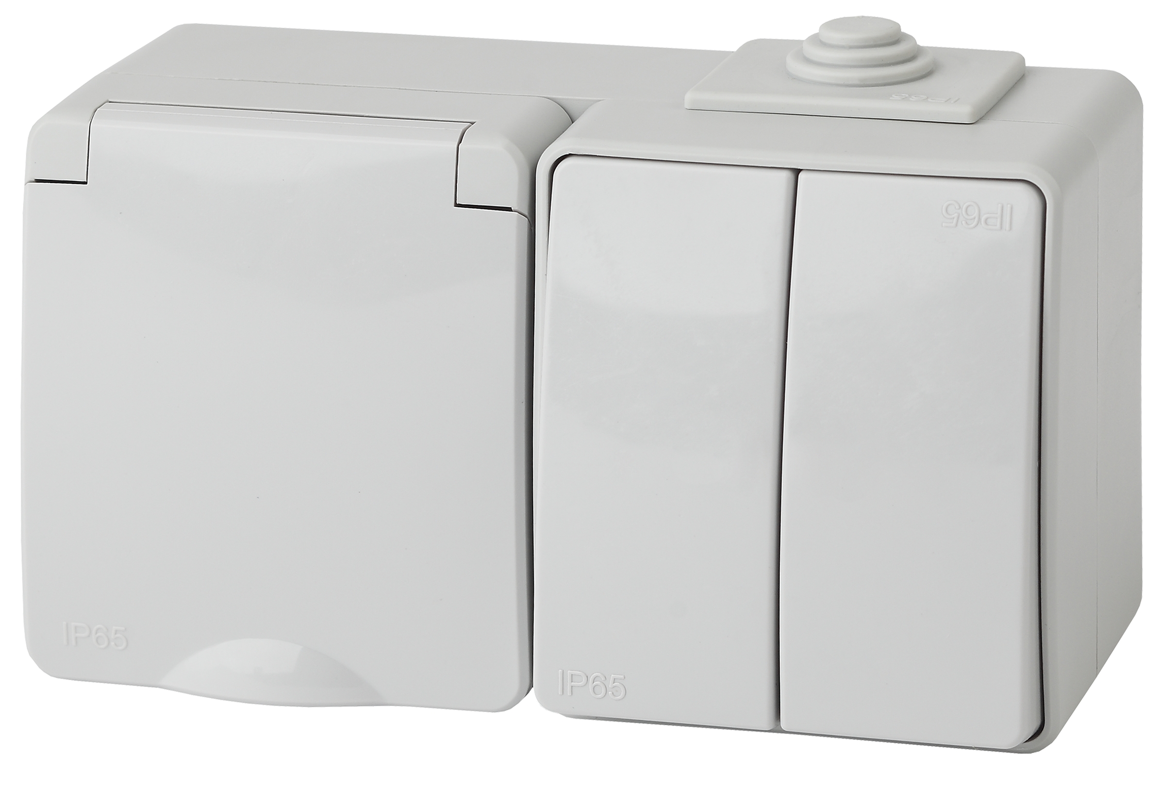 11-7602-03 ЭРА Блок розетка+выкл. двойн. гориз. IP65, 16A(10AX)-250В ...