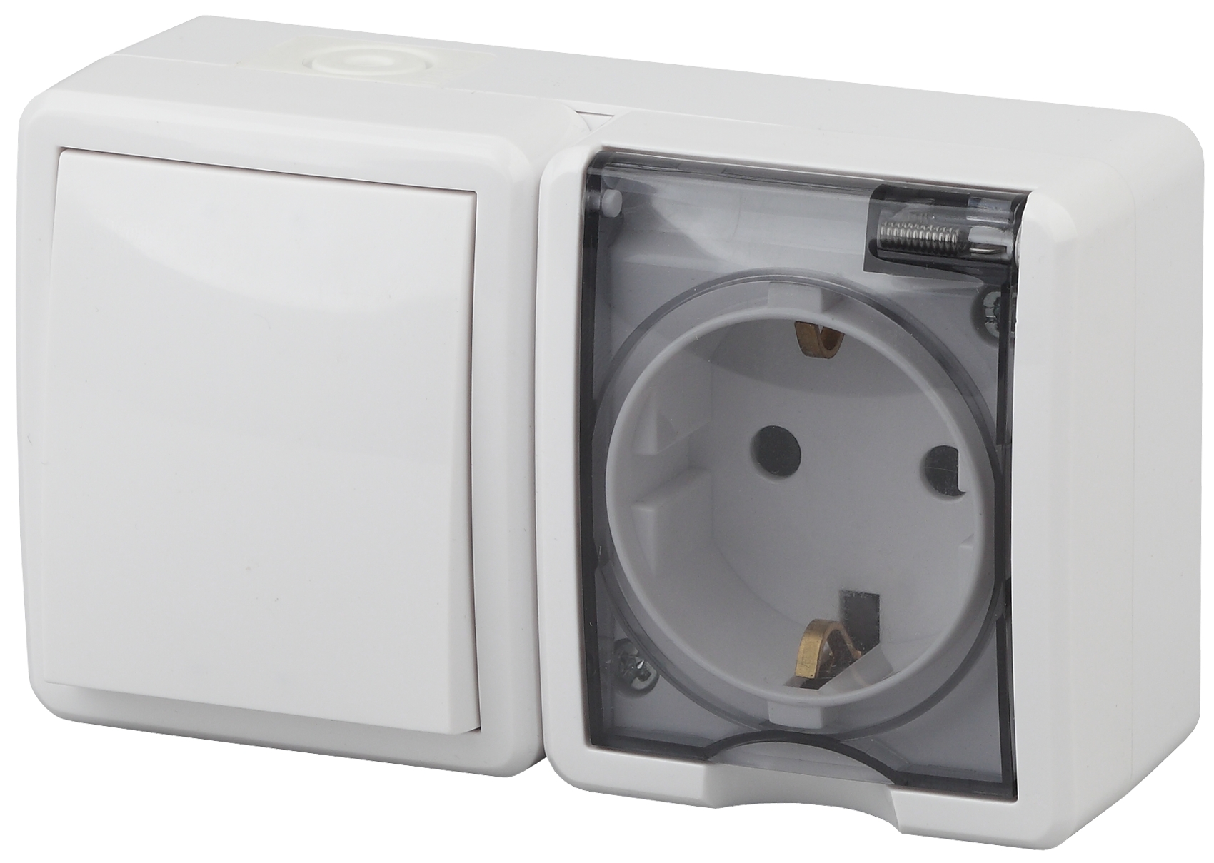 11-7401-01 ЭРА Блок розетка+выключатель IP54, 16A(10AX)-250В, ОУ, Эра ...