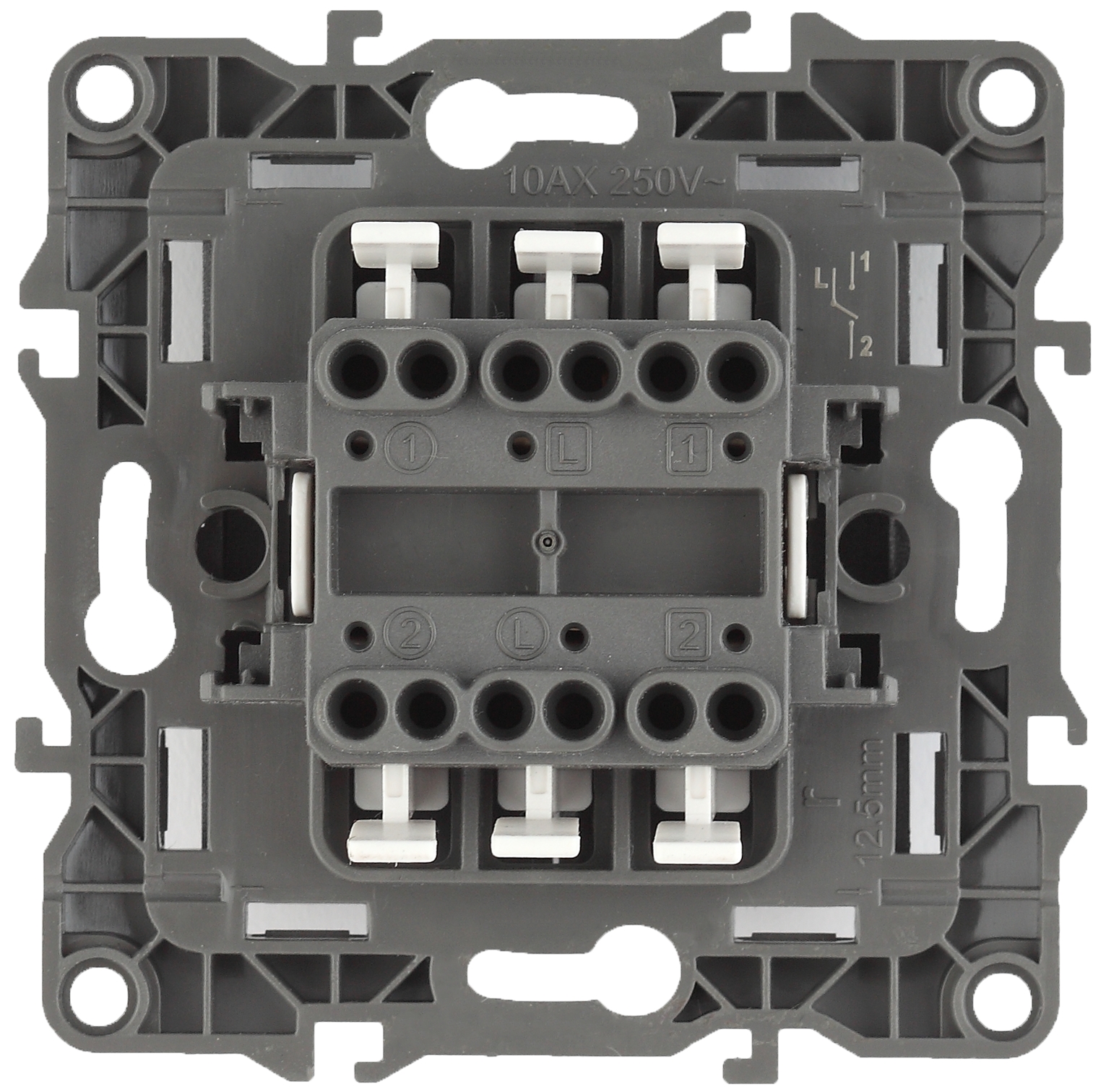 12-1106-02 ЭРА Переключатель двойной, 10АХ-250В, IP20, Эра12, слоновая ...