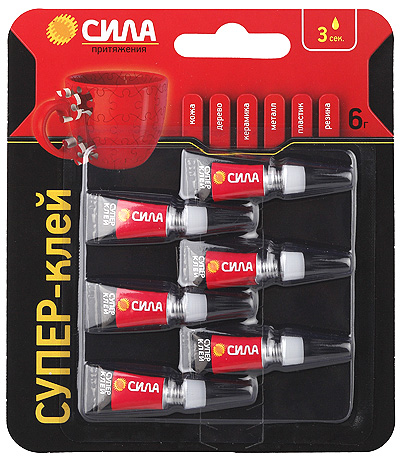 супер-клей ТМ Сила, фасовка 6г в шести тюбиках C0045533_SBL1-6.jpg