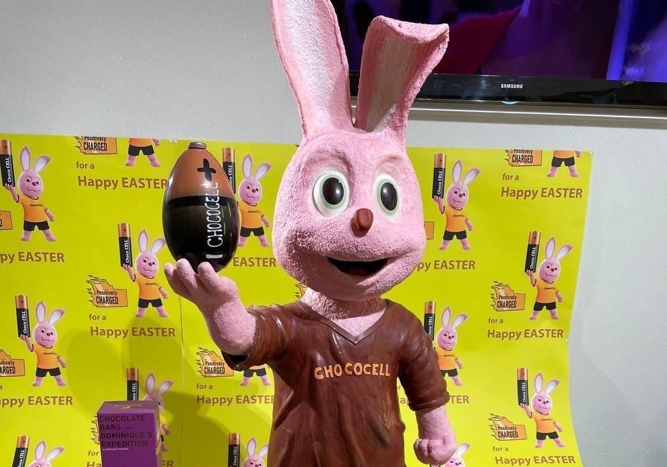 К Пасхе один из зарубежных офисов Duracell подготовил витрину с пасхальным кроликом
