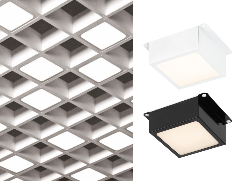 ЭРА SPO-651 — cветильники типа «домино» для потолков Грильято GL15 100х100